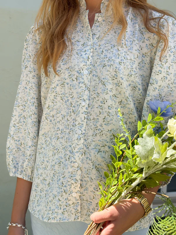 Leoni shirt, blue/white