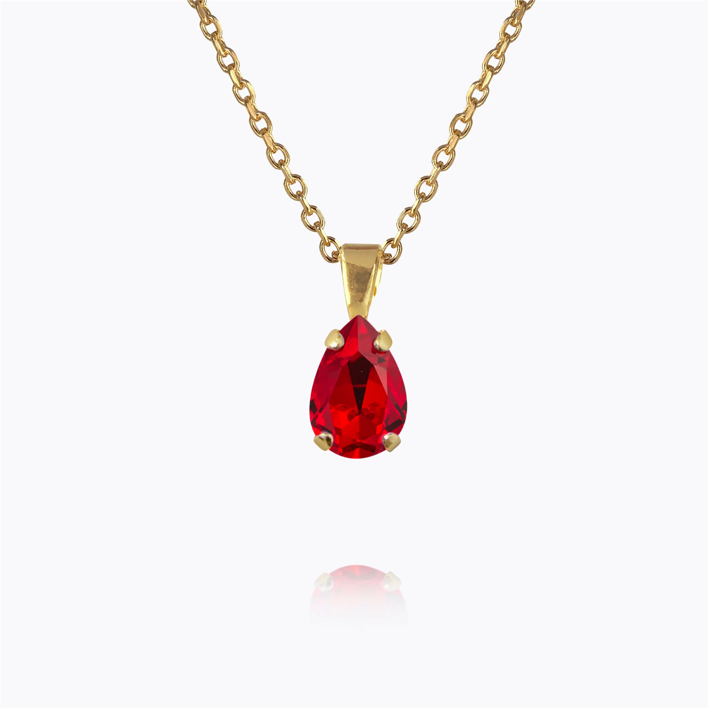 Petite Drop Necklace, light siam