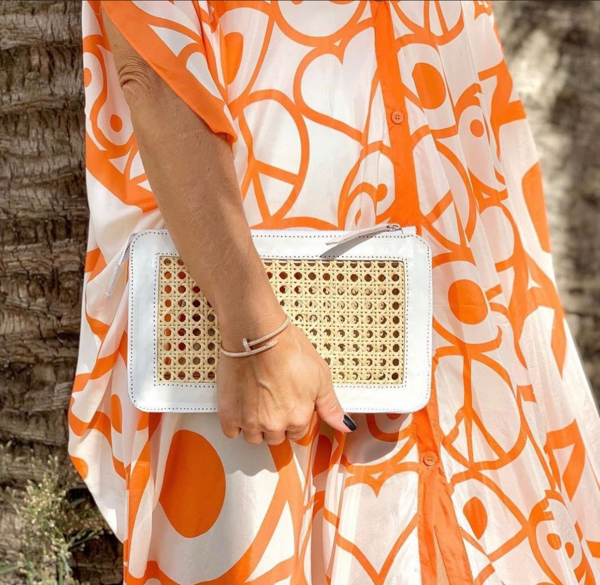 Liten Clutch m/glidelås, white