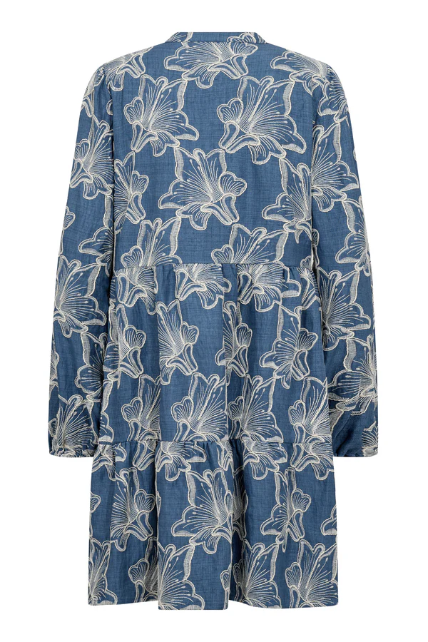 Adina Dress, denim blue/flowers