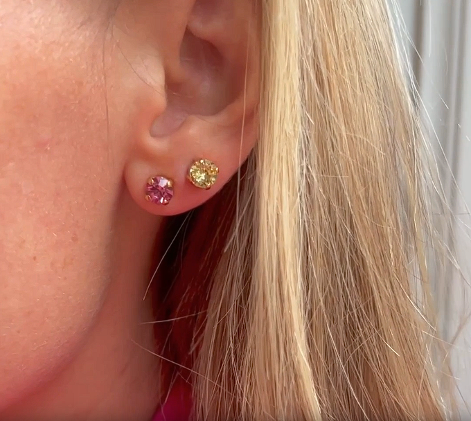 Mini Stud Earrings, crystal
