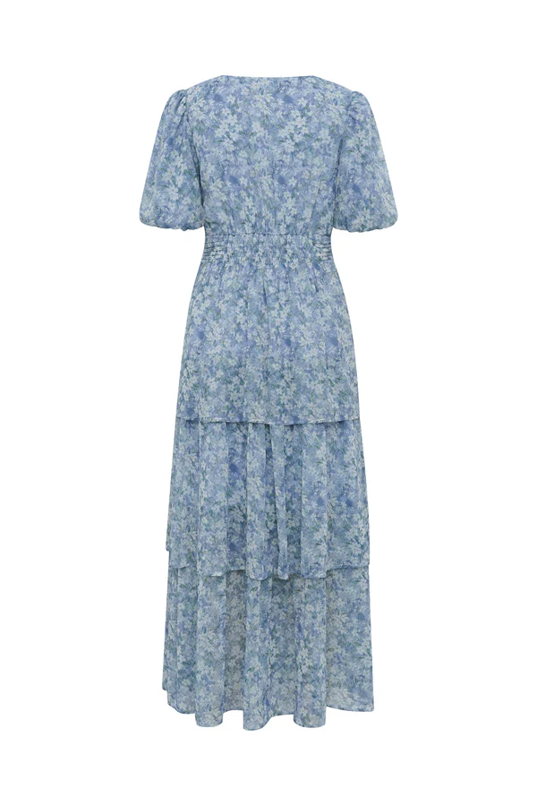 Florella sleeve dress, blue/off white