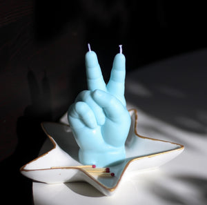 Baby Candle, PEACE, blue
