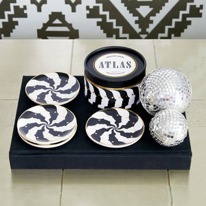 Atlas Coasters, black/white