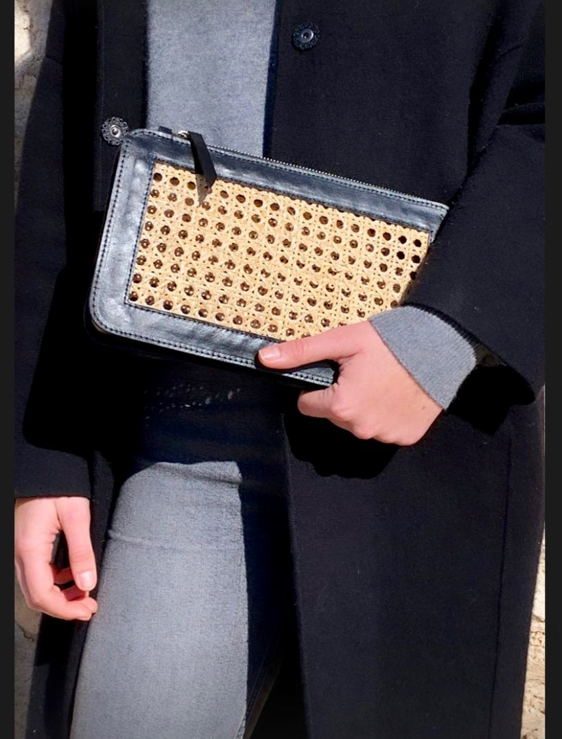 Liten Clutch m/glidelås, sort