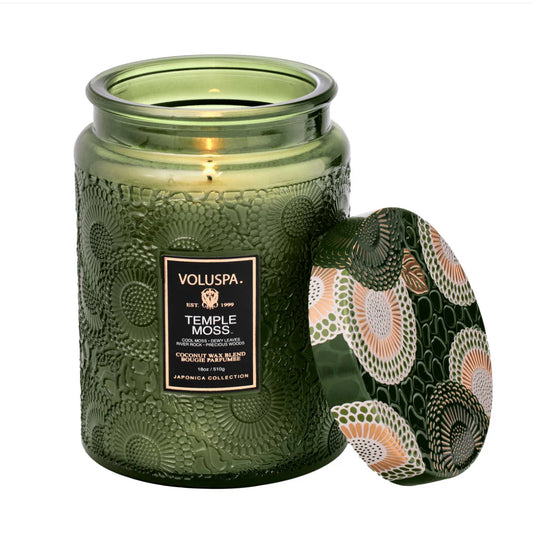 Large Jar Candle, 100h, temple moss