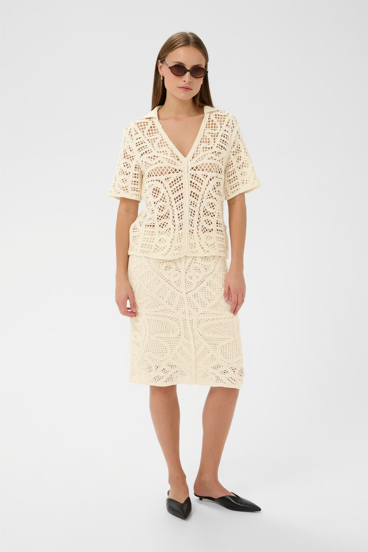 Anamy Polo Blouse, turtledove