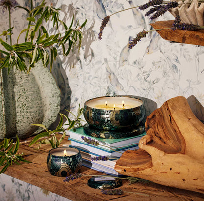 Mini Tin Candle 25h, French cade/lavender