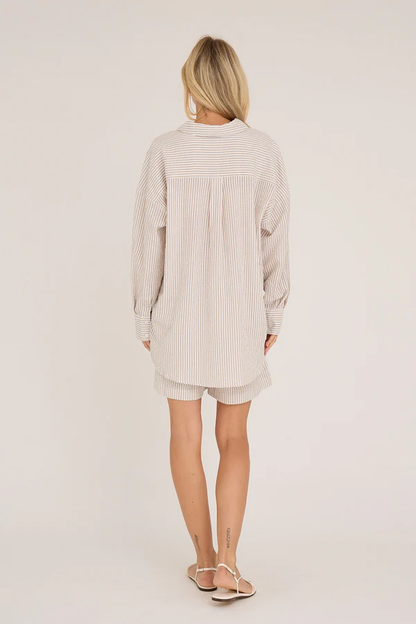 Sonja New Shirt, sand/white