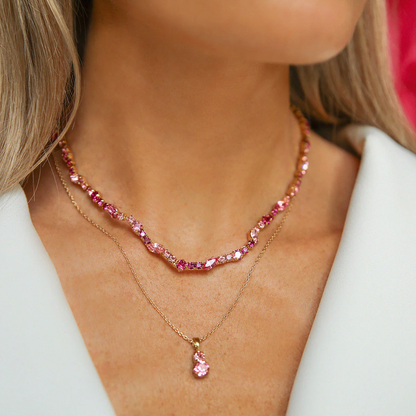 Leah necklace, rose combo