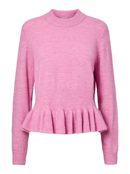 Yasemily Peplum Knit Pullover, Moonlite Mauve