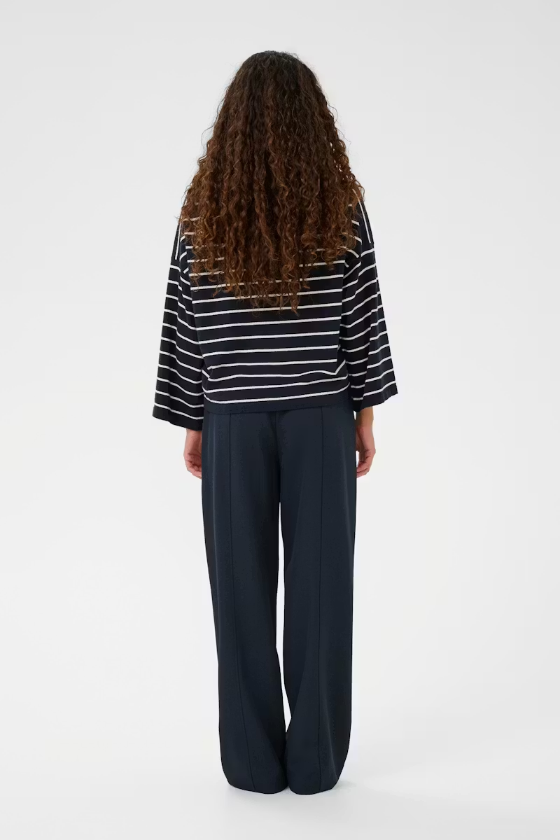 Spina Boxy Pullover Cropped, salute /white