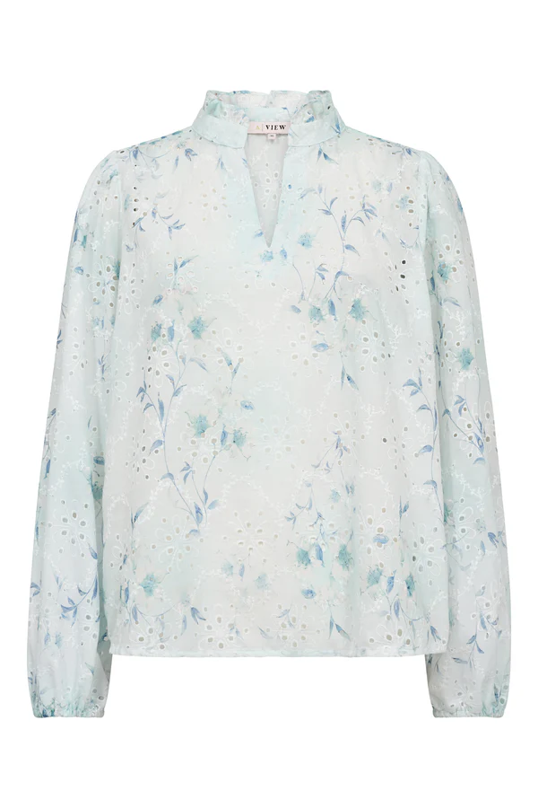Grete Blouse, blue/white