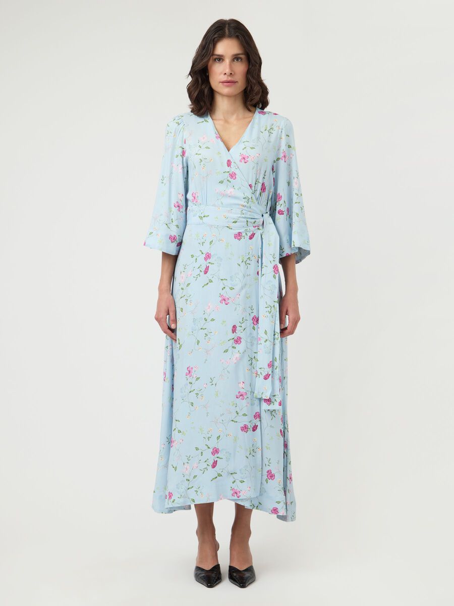 Yassavanna 3/4 Wrap Long Dress, skyway/botalia