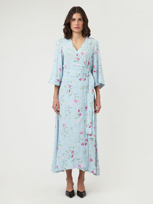 Yassavanna 3/4 Wrap Long Dress, skyway/botalia