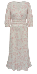Lin Long Dress, sand/pale pink