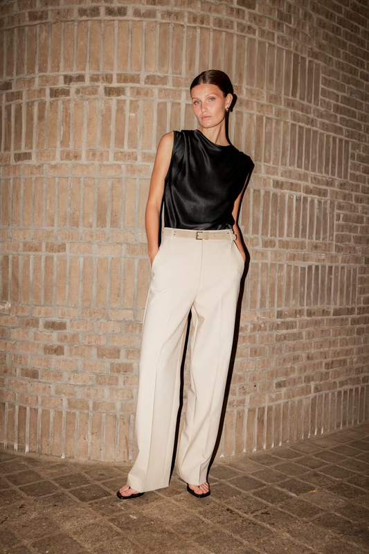 Corinne Suiting Pants, oatmeal