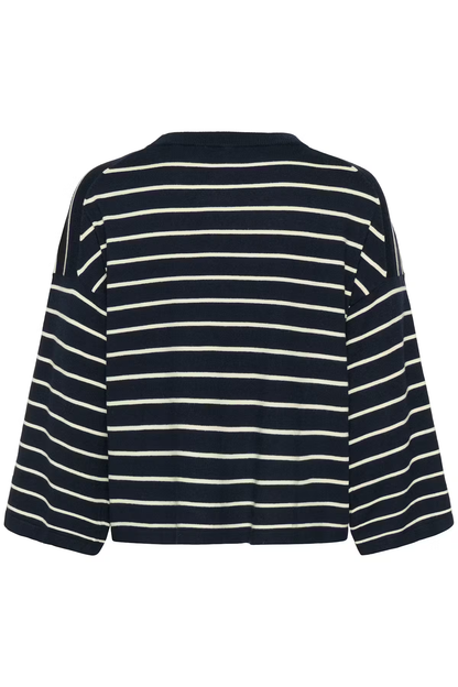 Spina Boxy Pullover Cropped, salute /white
