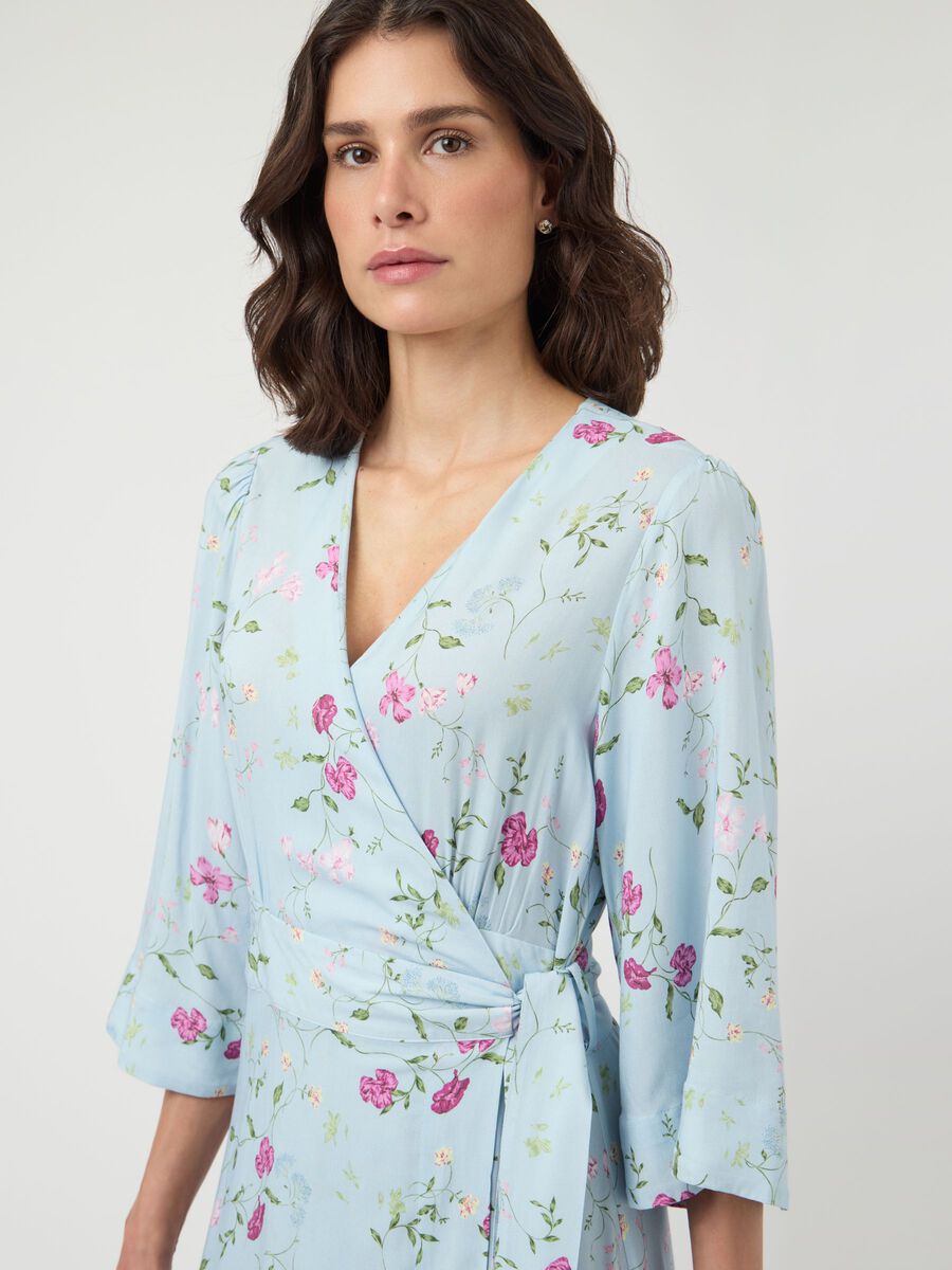 Yassavanna 3/4 Wrap Long Dress, skyway/botalia