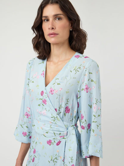 Yassavanna 3/4 Wrap Long Dress, skyway/botalia