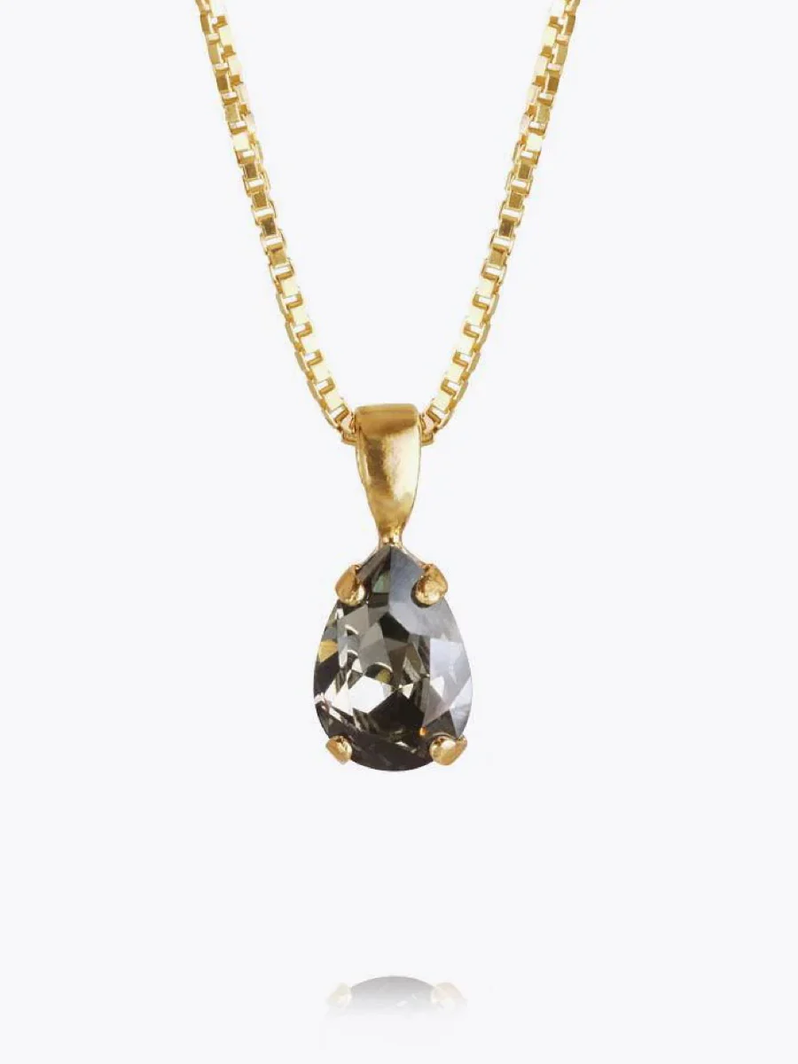 Petite Drop Necklace, black diamond