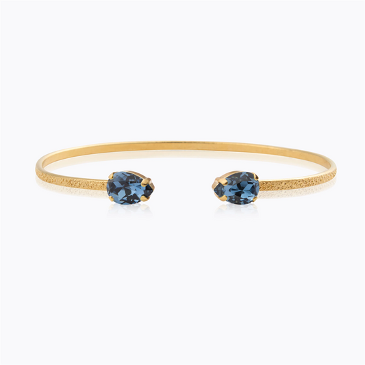Petite Drop Bracelet Gold, denim blue