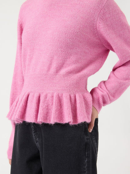 Yasemily Peplum Knit Pullover, Moonlite Mauve