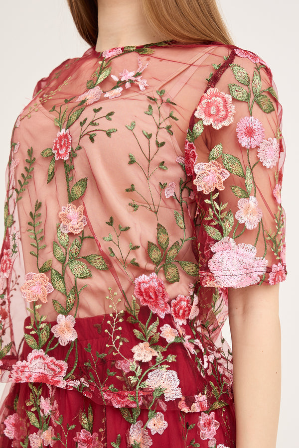 Fuchsia Blouse, rose/red