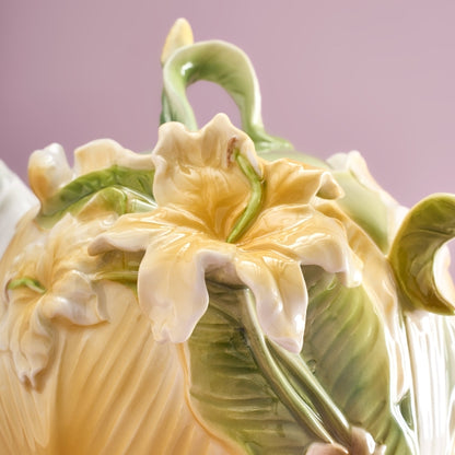 Tea pot Flowers stoneware, multicolored