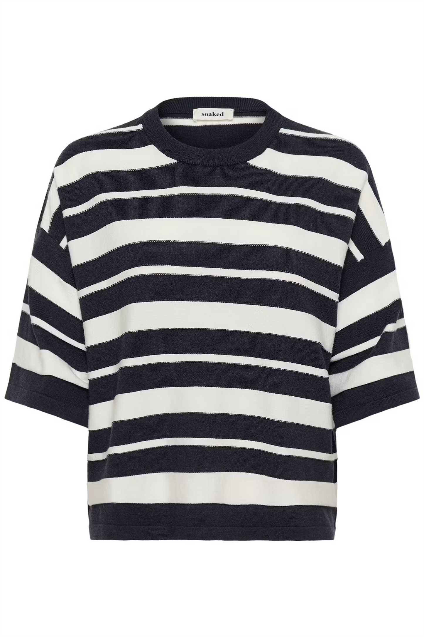 Spina Boxy Structure Pullover, india ink/white