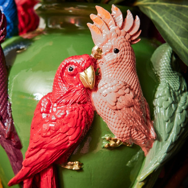 Vase Parrots, green