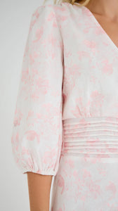 Lin Long Dress, sand/pale pink