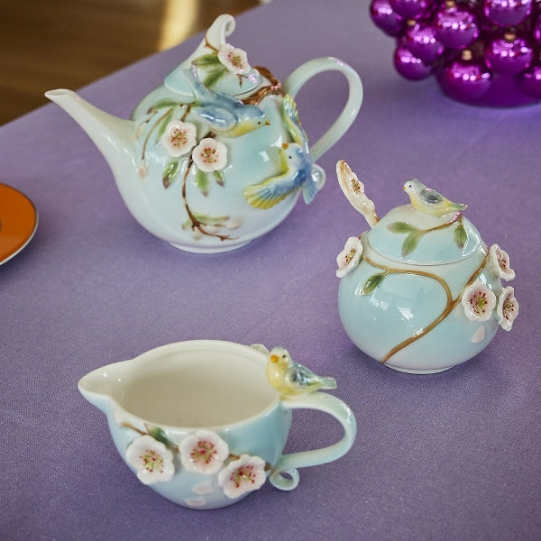 Tea, Milk and Sugar set, birds