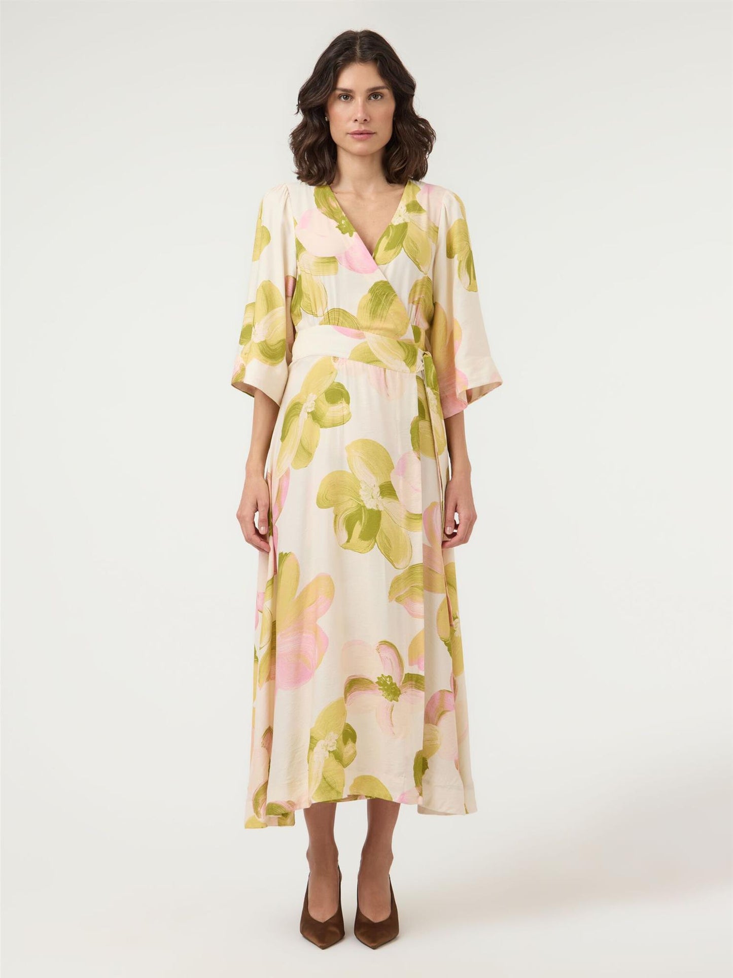 Yasmarga 3/4 Wrap Long Dress, pristine/marga