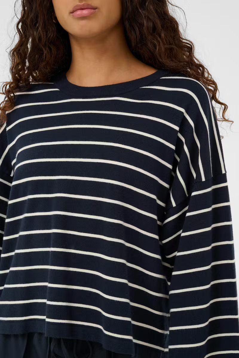 Spina Boxy Pullover Cropped, salute /white