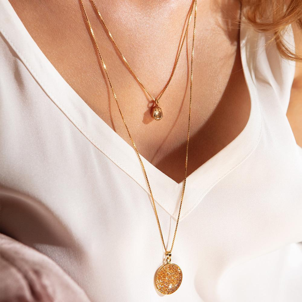 Petite Drop Necklace, golden shadow