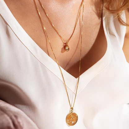Petite Drop Necklace, golden shadow