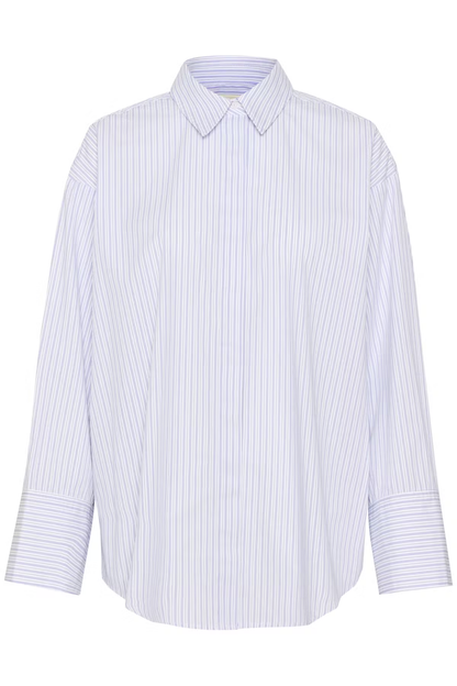 Oriana Shirt, white and blue stripes