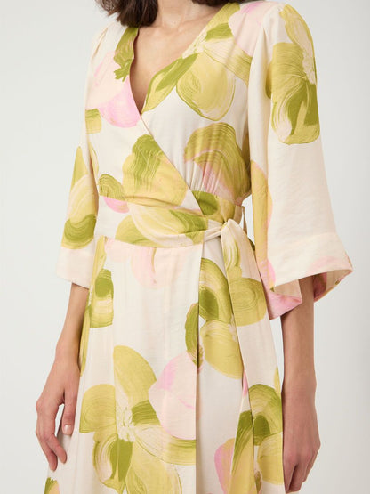 Yasmarga 3/4 Wrap Long Dress, pristine/marga