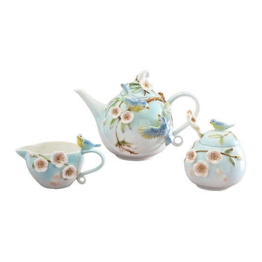 Tea, Milk and Sugar set, birds
