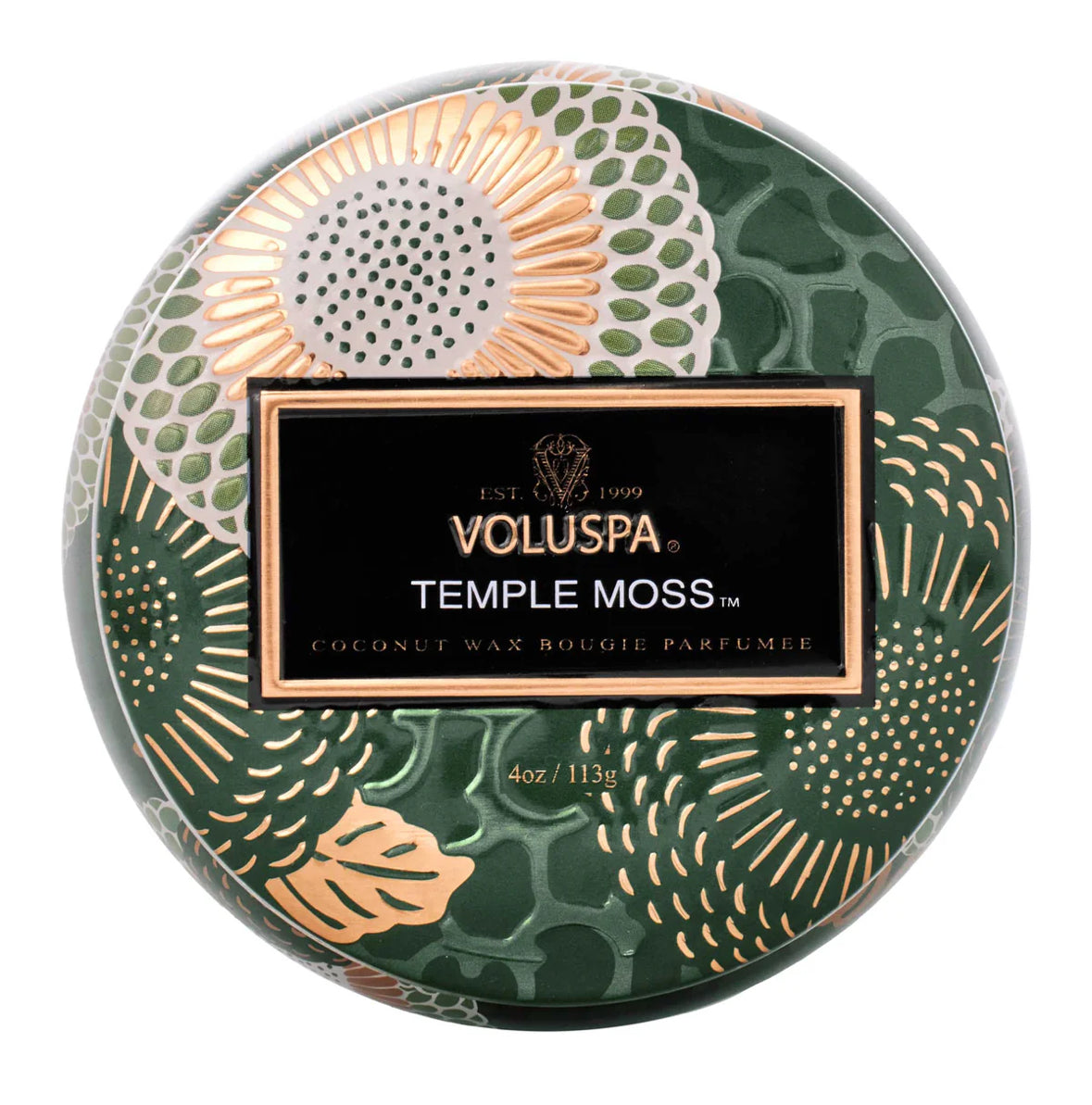 Mini Tin Candle 25h, temple moss