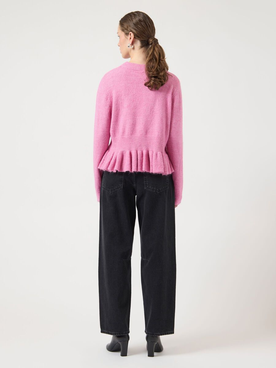 Yasemily Peplum Knit Pullover, Moonlite Mauve