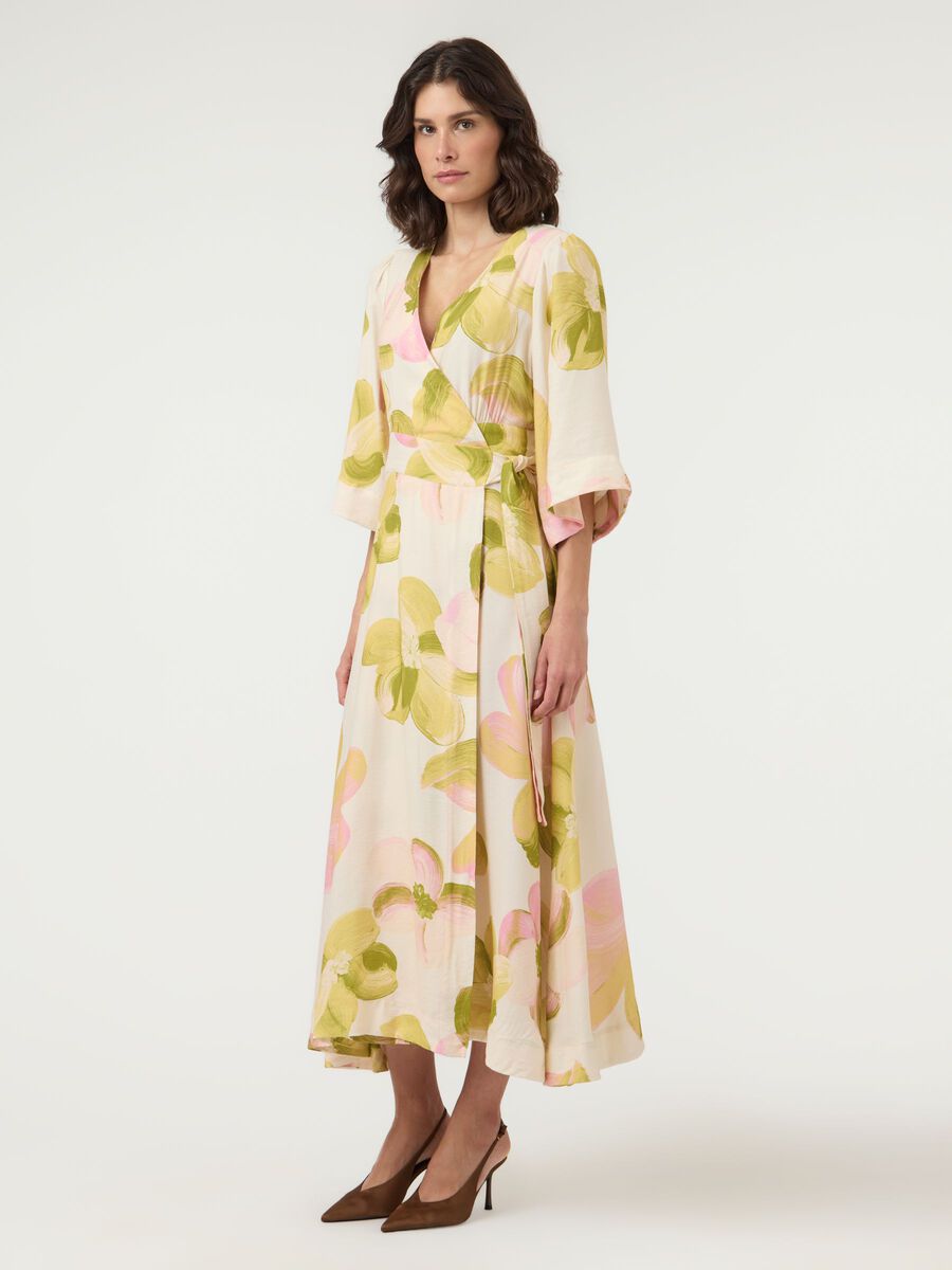 Yasmarga 3/4 Wrap Long Dress, pristine/marga