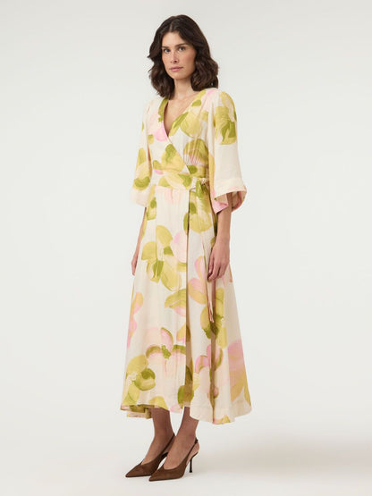 Yasmarga 3/4 Wrap Long Dress, pristine/marga