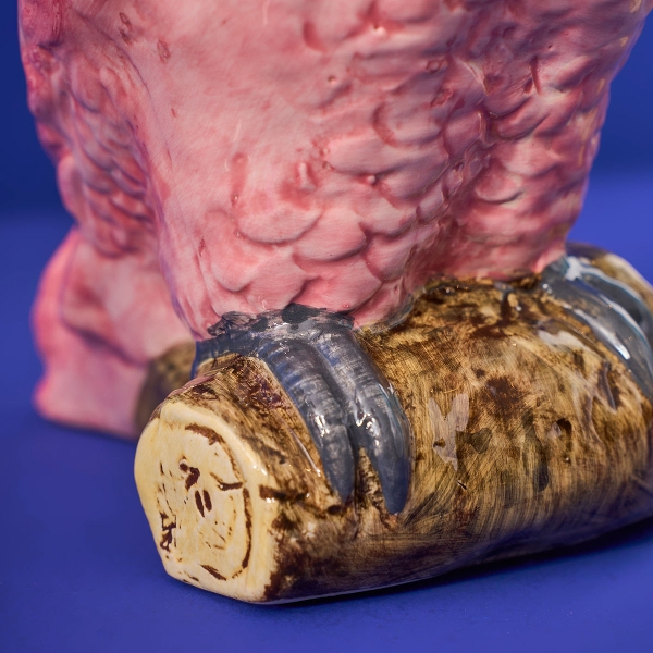 Vase Cockatoo, pink, dolomite