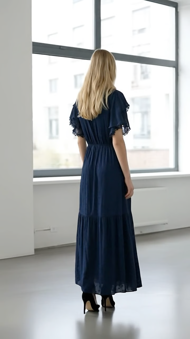 Wave Dress, ultra marine blue
