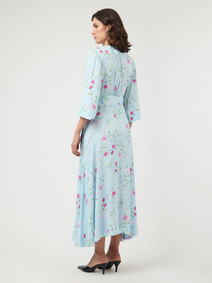Yassavanna 3/4 Wrap Long Dress, skyway/botalia