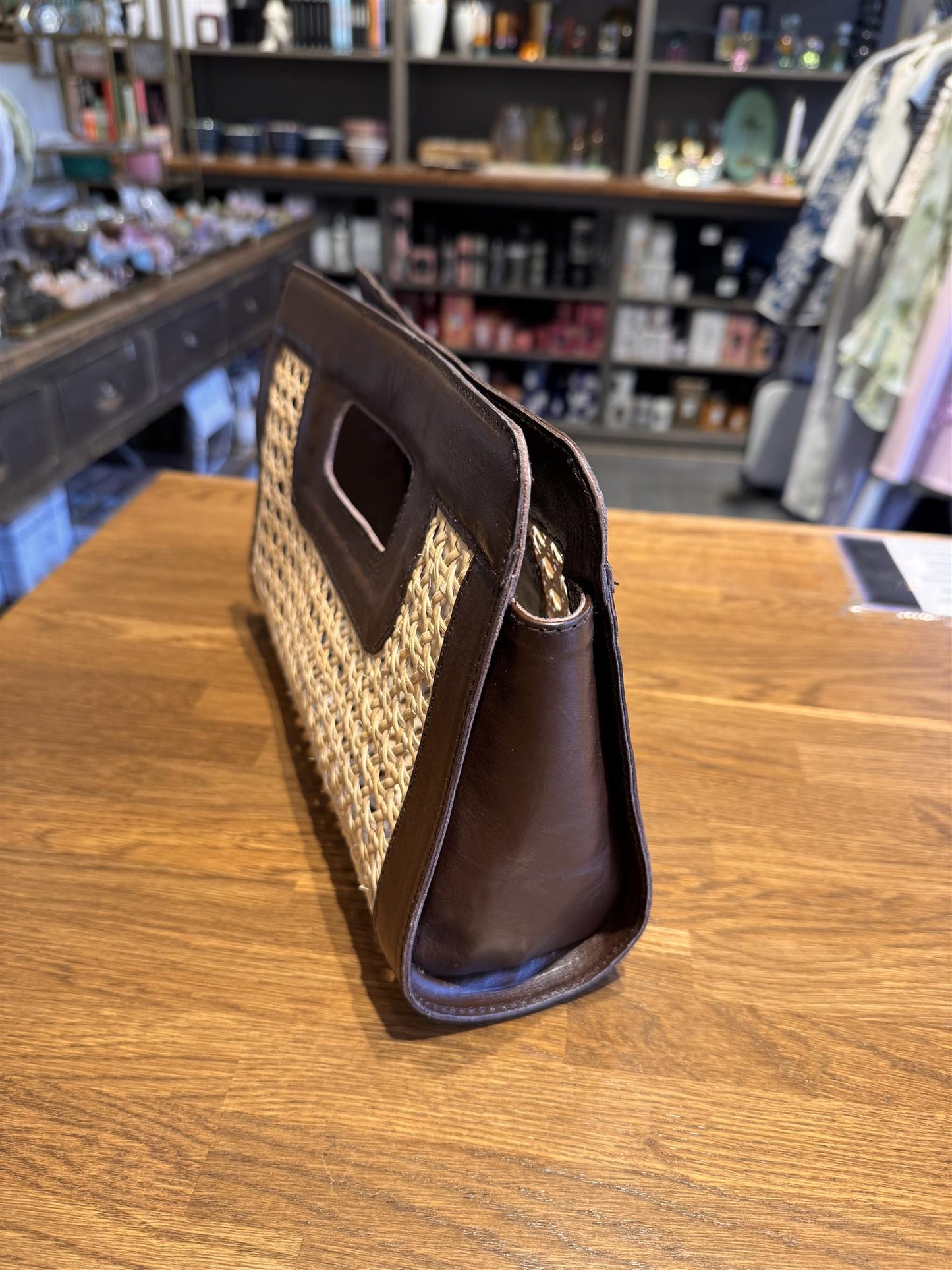 Liten Clutch, mørk brun
