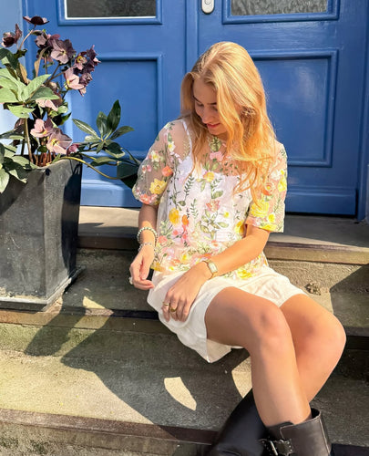 Fuchsia Blouse sand/yellow