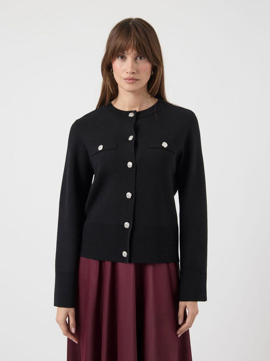 Yaspimi Knit Cardigan, black